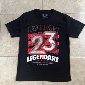 HUSTLE G "Legend 23" Black & Red T-Shirt Men's Size Large Excellent Condition